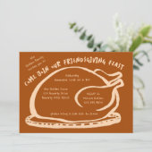 Whimsical Thanksgiving Friendsgiving Dinner Custom Kaart (Staand voorkant)
