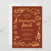 Whimsical Thanksgiving Friendsgiving Dinner Custom Kaart (Voorkant)