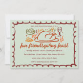 Whimsical Thanksgiving Friendsgiving Dinner Custom Kaart (Voorkant)