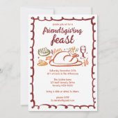 Whimsical Thanksgiving Friendsgiving Dinner CUSTOM Kaart (Voorkant)