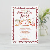Whimsical Thanksgiving Friendsgiving Dinner CUSTOM Kaart (Staand voorkant)