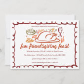 Whimsical Thanksgiving Friendsgiving Dinner Custom Kaart (Voorkant)