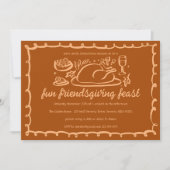 Whimsical Thanksgiving Friendsgiving Dinner Custom Kaart (Voorkant)