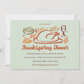 Whimsical Thanksgiving Friendsgiving Dinner Custom Kaart (Voorkant)