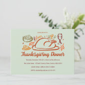 Whimsical Thanksgiving Friendsgiving Dinner Custom Kaart (Staand voorkant)