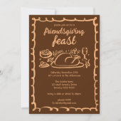 Whimsical Thanksgiving Friendsgiving Dinner Custom Kaart (Voorkant)
