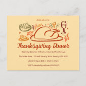 Whimsical Thanksgiving Friendsgiving Dinner Party Briefkaart (Voorkant)
