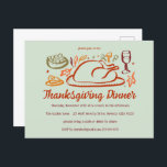 Whimsical Thanksgiving Friendsgiving Dinner Party Briefkaart<br><div class="desc">Perfect leuk briefkaart voor een leuke herfstuitnodiging! Met de hand gemaakte kunst voor jou! Ideaal voor een Thanksgiving vakantie, Friendsgiving, herfst of herfst dinerfeest of ander evenement. VOLLEDIG ! Klik hierboven op "Personaliseren" om de tekst te bewerken. Klik op "Bewerken met ontwerpgereedschap" om de lettertypen, kleuren en plaatsingen aan te...</div>