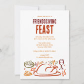 Whimsical Thanksgiving Friendsgiving Dinner Party Kaart (Voorkant)
