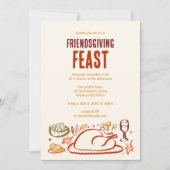 Whimsical Thanksgiving Friendsgiving Dinner Party Kaart (Voorkant)