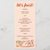 Whimsical Thanksgiving Friendsgiving Holiday CUSTO Menu (Voorkant)