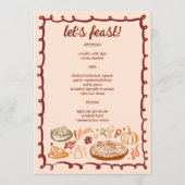 Whimsical Thanksgiving Vakantie Vegetarisch CUSTOM Menu (Voorkant)