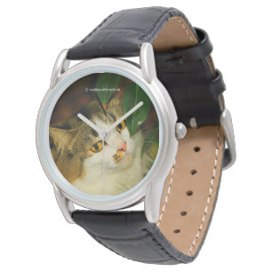 Whimsical The Cat en de Camellia Horloge