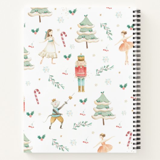 Whimsical The Nutcracker Kerstkerdag Favor Notitieboek (Achterkant)
