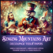 Whimsical Theetijd In Wonderland Decoupage Tissuepapier