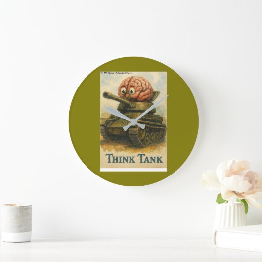 Whimsical Think Tank Cartoon Ontwerp Grote Klok (Huis)