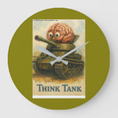 Whimsical Think Tank Cartoon Ontwerp Grote Klok (Voorkant)