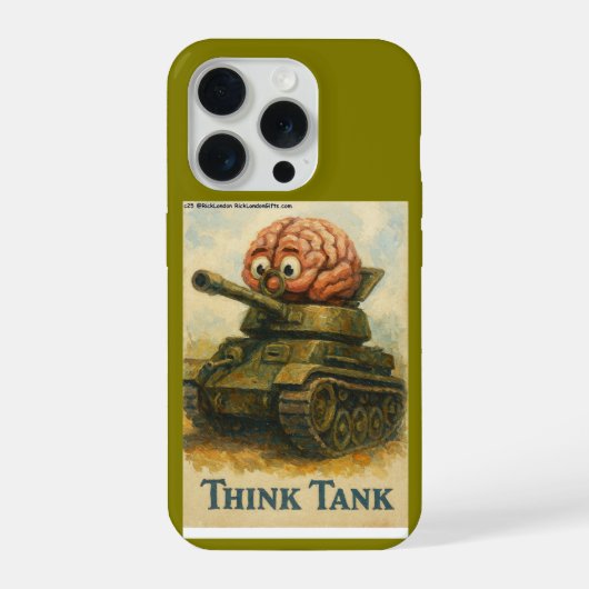Whimsical Think Tank Cartoon Ontwerp iPhone Hoesje (Achterkant)