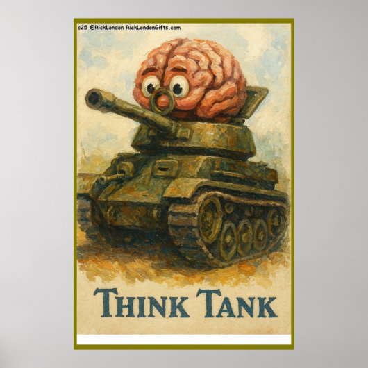 Whimsical Think Tank Cartoon Ontwerp Poster (Voorkant)