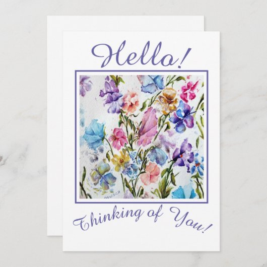 Whimsical Thinking of You Holiday Card Feestdagenkaart (Voorkant / Achterkant)