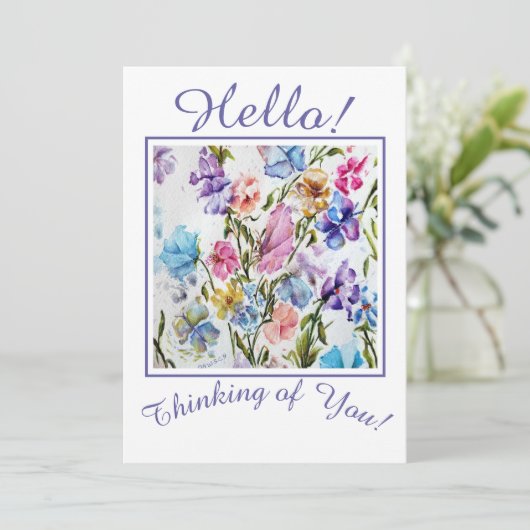 Whimsical Thinking of You Holiday Card Feestdagenkaart (Staand voorkant)