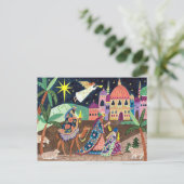 Whimsical Three Wise Men Kings with star and gifts Feestdagenkaart (Staand voorkant)