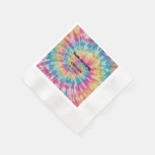 Whimsical Tie Dye Rainbow Happy Birthday Paper Servet (Hoek)