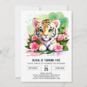 Whimsical Tiger Cub Oerwoud Birthday Kaart (Voorkant)