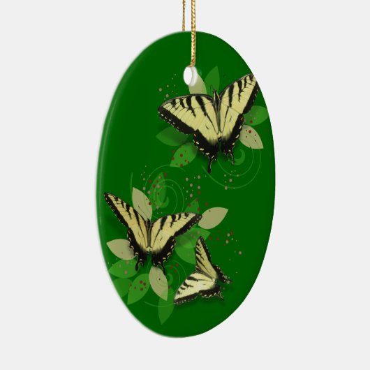 Whimsical Tiger Swallowtail Butterflies Keramisch Ornament (Rechts)