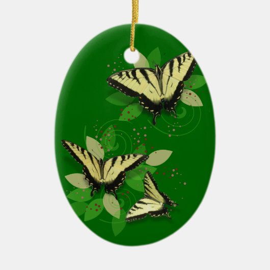 Whimsical Tiger Swallowtail Butterflies Keramisch Ornament (Voorkant)