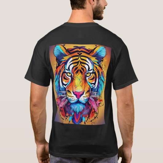 Whimsical Tiger T-shirt Design (Achterkant)