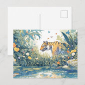 Whimsical Tiger van Watercolor River Briefkaart (Voorkant / Achterkant)