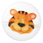 Whimsical tijger cat waterverf art deurknop keramische knop (Voorkant)