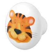 Whimsical tijger cat waterverf art deurknop keramische knop (Rechts)