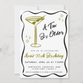 Whimsical Tini beetje oudere Martini verjaardag Kaart (Voorkant)