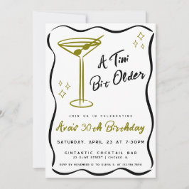 Whimsical Tini beetje oudere Martini verjaardag Kaart
