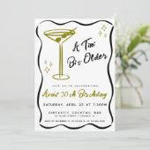 Whimsical Tini beetje oudere Martini verjaardag Kaart (Staand voorkant)