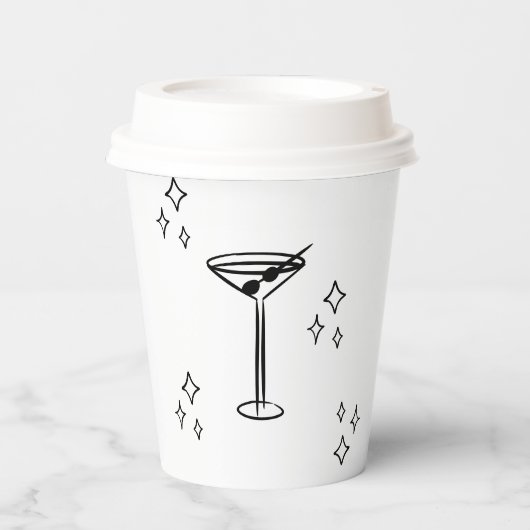 Whimsical Tini beetje oudere Martini verjaardag Papieren Bekers (Voorkant)