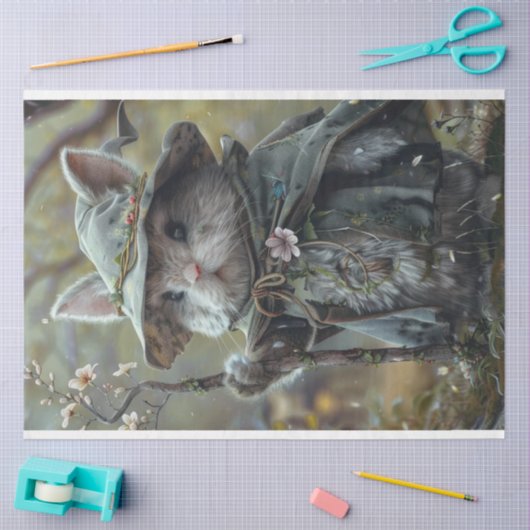 Whimsical Tiny Mouse betoverde bos decoupage Tissuepapier (Craft)