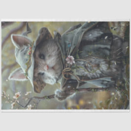 Whimsical Tiny Mouse betoverde bos decoupage Tissuepapier