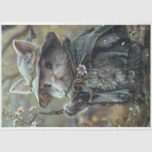 Whimsical Tiny Mouse betoverde bos decoupage Tissuepapier