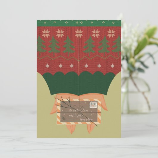 Whimsical "To Santa" Christmas Card 5x7-xmas Kaart (Staand voorkant)