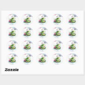 Whimsical Toad, Bloemen en Vlinders Ronde Sticker (Vel)