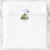 Whimsical Toad, Bloemen en Vlinders Ronde Sticker (Tas)