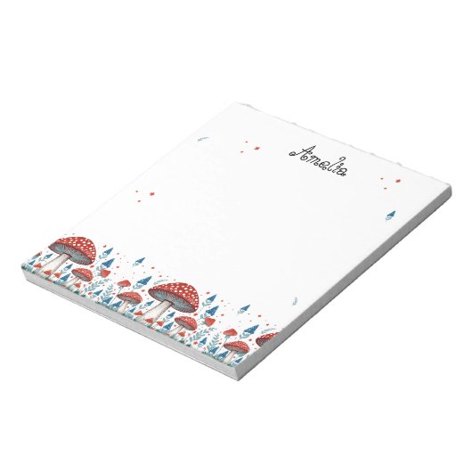 Whimsical Toadstool gepersonaliseerd Notitieblok (Linkerzijde)