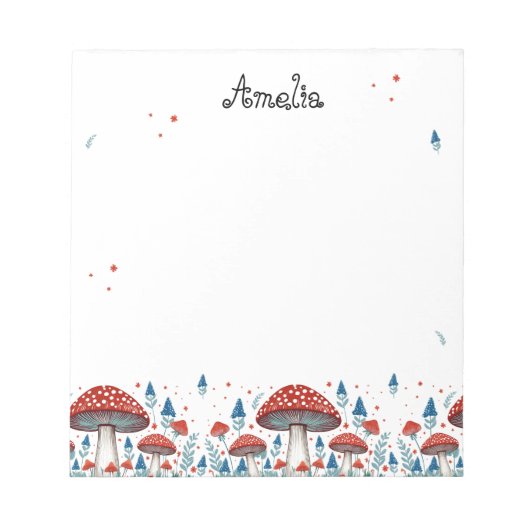 Whimsical Toadstool gepersonaliseerd Notitieblok (Voorkant)