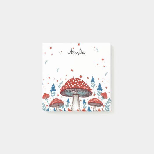 Whimsical Toadstool gepersonaliseerd Post-it® Notes (Voorkant)