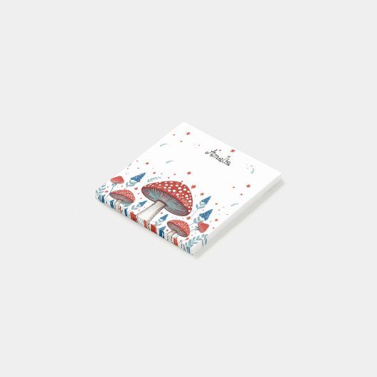 Whimsical Toadstool gepersonaliseerd Post-it® Notes (Schuin)