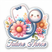 Whimsical Toekomstige Verpleegkundige Waterdicht Sticker (Voorkant)