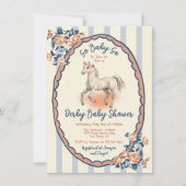 Whimsical Toile Derby Baby shower Kaart (Voorkant)